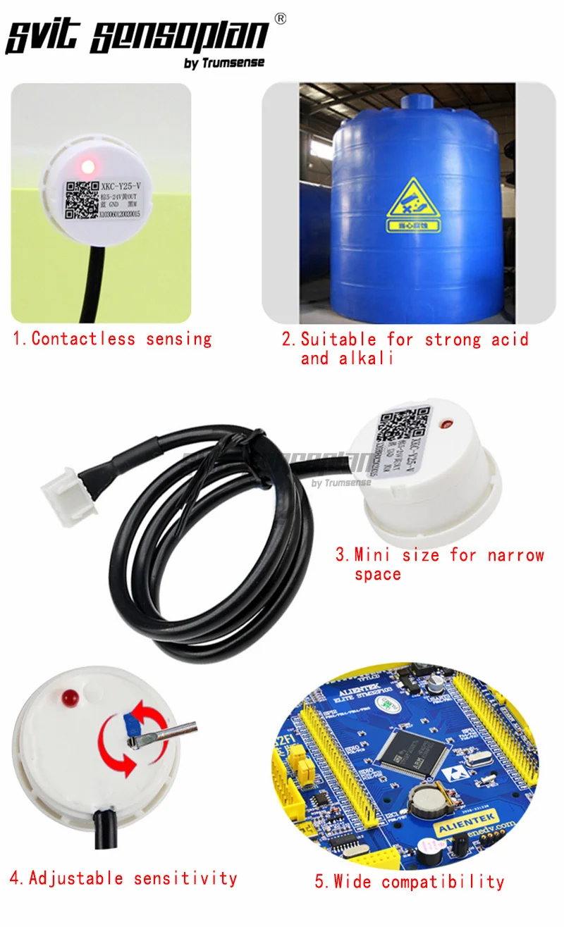 Trumsense XKC-Y25-V 5 to 24V Contactless Water Level Sensor Liquid ...