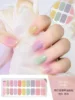 16/20Tips Semi-Cured Gel Nail Wraps Flash Solid Adhesive Waterproof Long Lasting DIY Gel Nail Stickers UV Lamp Need 3