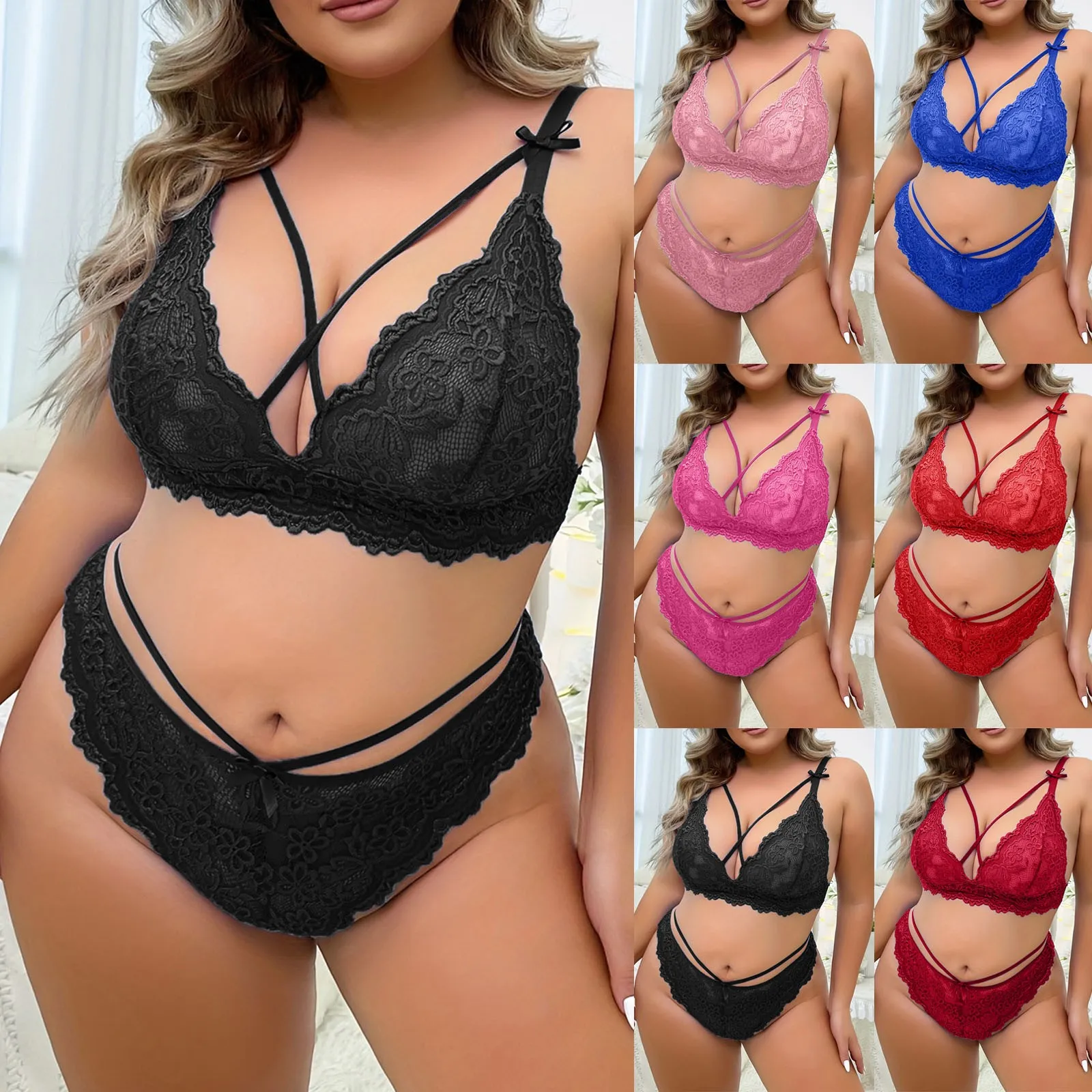 

Женское нижнее белье на День святого Валентина, женское белье из трех частей, сексуальный кружевной бюстгальтер пуш-ап, трусики, костюм из двух частей, женские Экзотические костюмы, чувственные