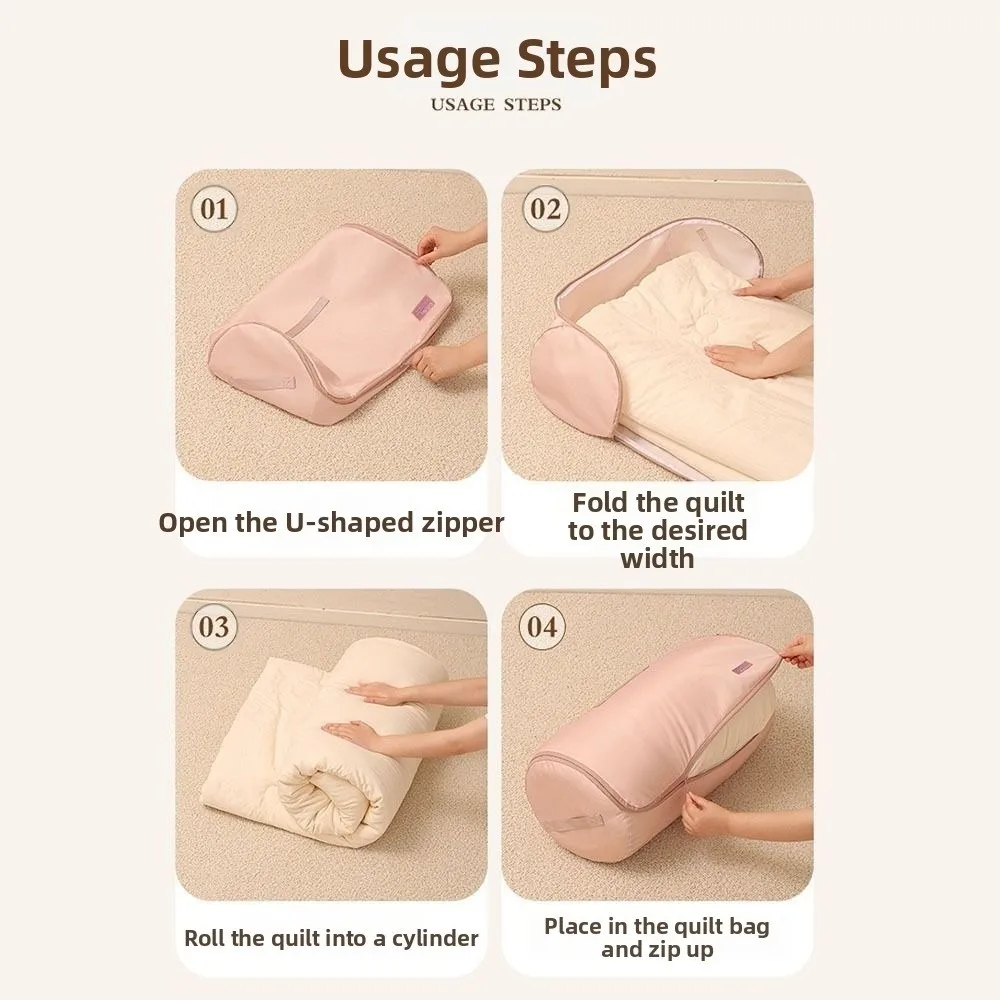Moisture-proof Cylinder Quilt Storage Bag Dustproof Large Cylinder Luggage Packing Bag Space Saving With Zipper