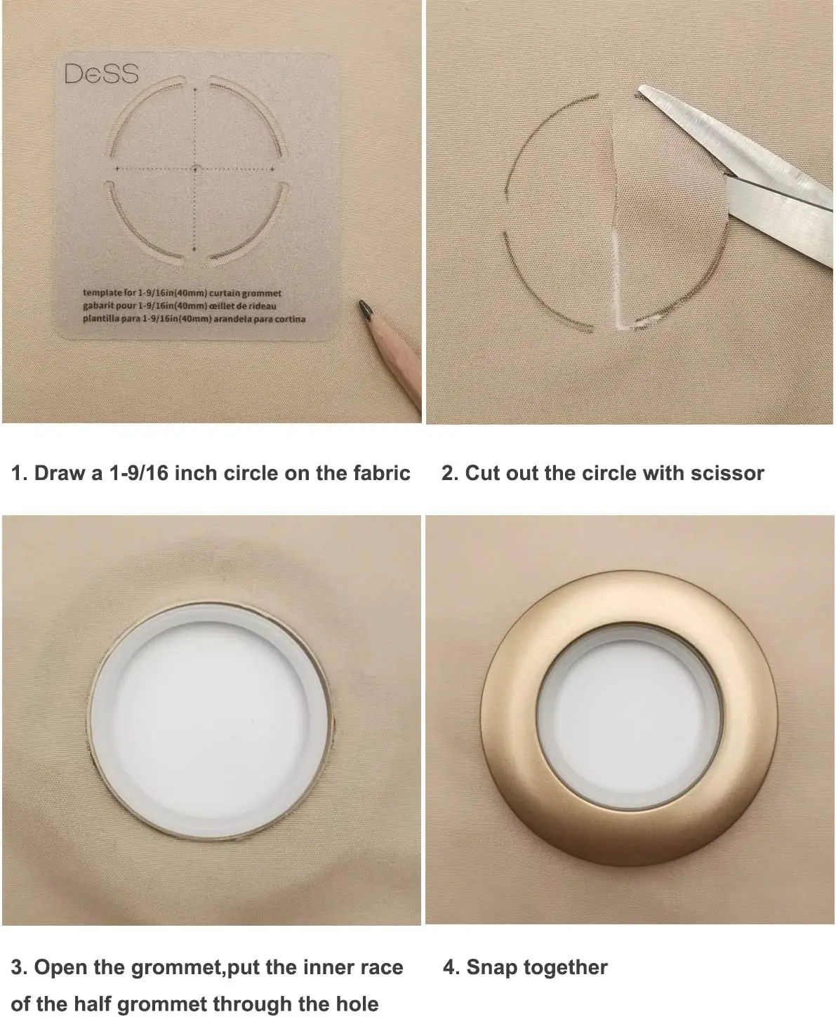 30 Pack Curtain Grommets, Curtain Circle Eyelet Rings Nanoscale Low Noise Roman Ring