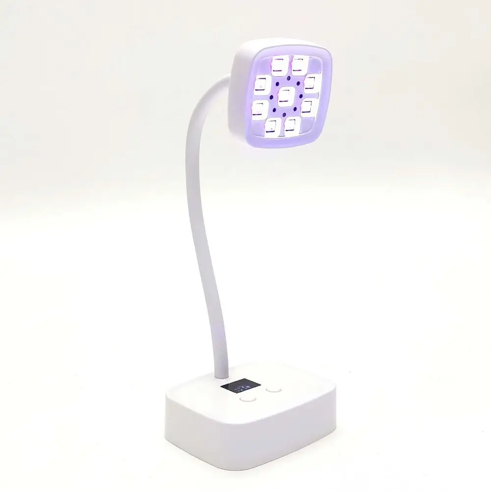 자동 감지 9LED 데스크탑 네일 램프 360 °   구부릴 수 있는 UV 램프 UV 경화 조명 빠른 건조 유연한 네일 건조기 조명 살롱