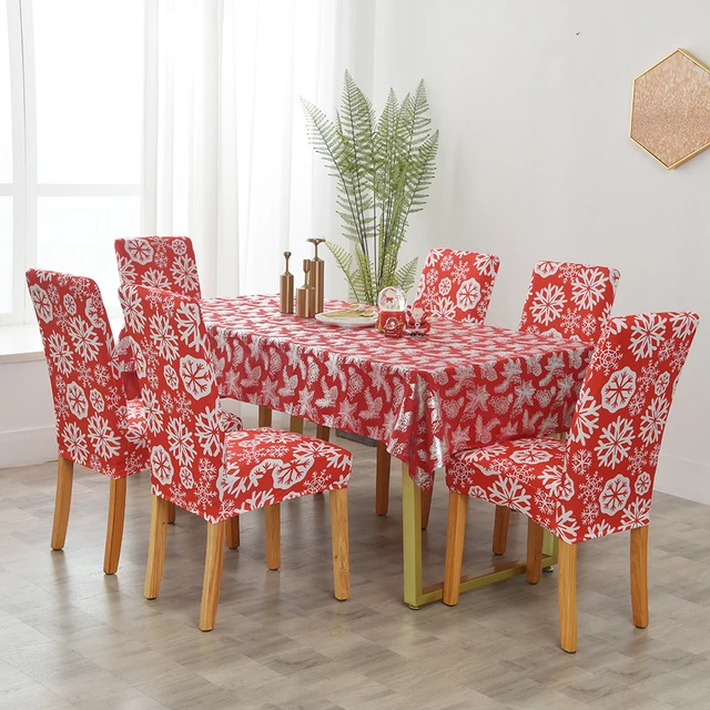 Christmas Dining Chair Cover Snowflake Party Favors Slipcover Hotel -  AliExpress