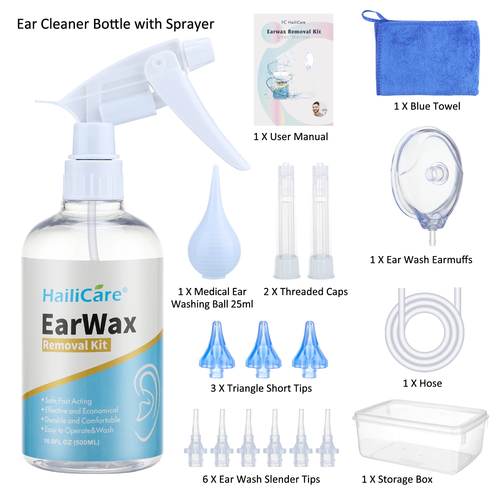 Ear Irrigation Cleaning Kit Ear Wax Removal Kit With Ear Washing Syringe  Squeeze