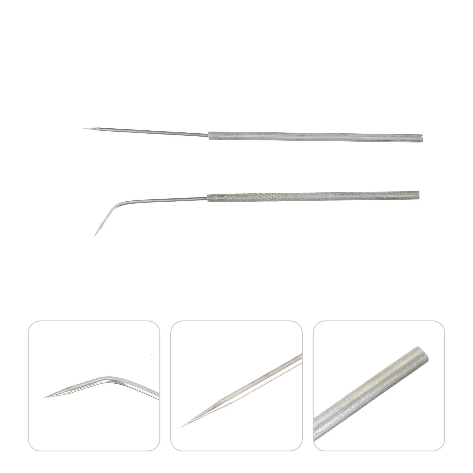

2 Pcs Stainless Steel Shaped Needle Metal Anatomical Tool Dissection Bio-Experiment Laboratory Miniature Dissecting