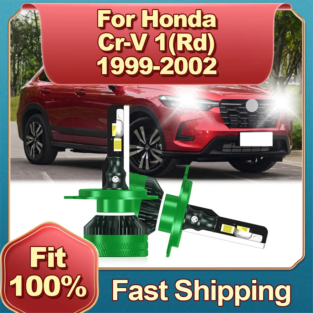 

2Pcs Car LED Headlight H4 200M Light Bulbs 6000K With Powerful Cooling Fan For HONDA CRV 1(RD) 1999 2000 2001 2002