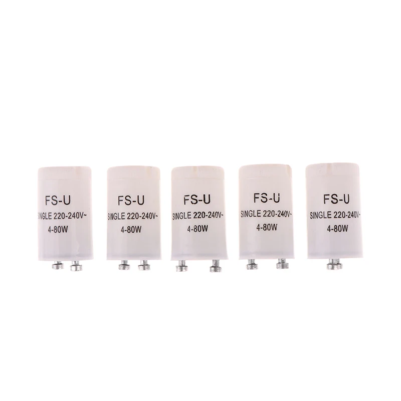 5Pcs Fluorescent Light Starters AC220V-240V 4-80W Fluorescent Tube Fuse Starter CE Rohs Fuse Starters