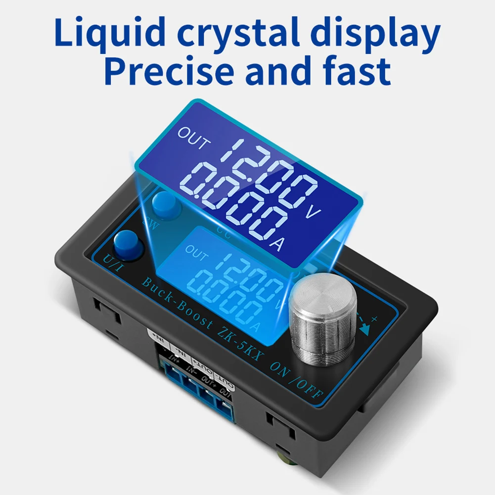 ZK-5KX DC Automatic Buck Boost Converter 5A Max Adjustable Voltage Regulation Power Module 0.6-36V 80W for Electronic Equipment