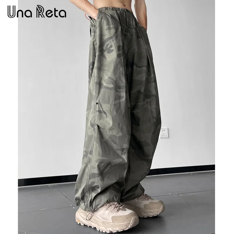 

Una Reta Man Pants Spring Summer Japanese style New Hip Hop Pants Harajuku Sweatpants Loose Vintage Camouflage Print Cargo Pants