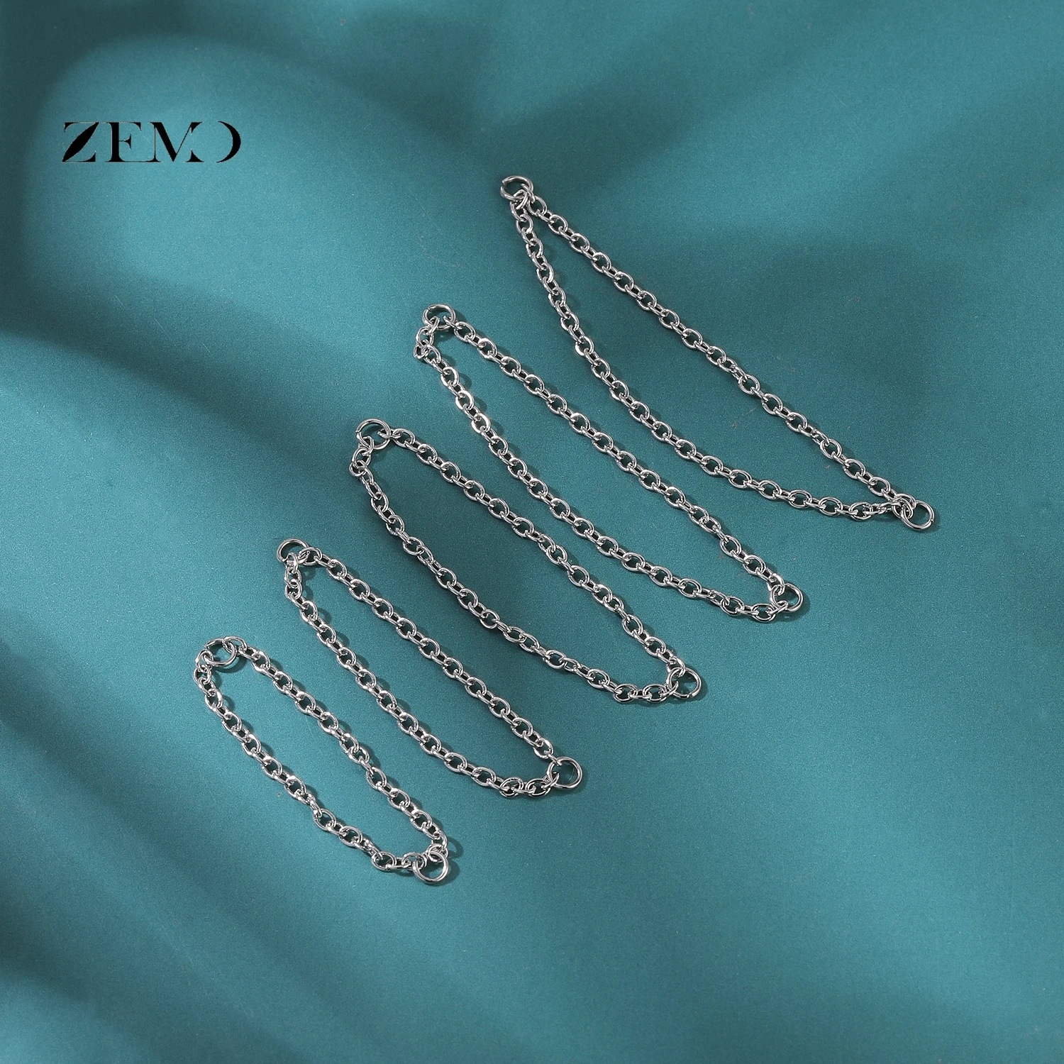 ZEMO 5 Stück Edelstahl Nasenketten Quaste Nasenbrücken-Piercings Herz Ohr Helix Ketten Accessoires Schmuck 32/35/40/45/50MM – Detail 13