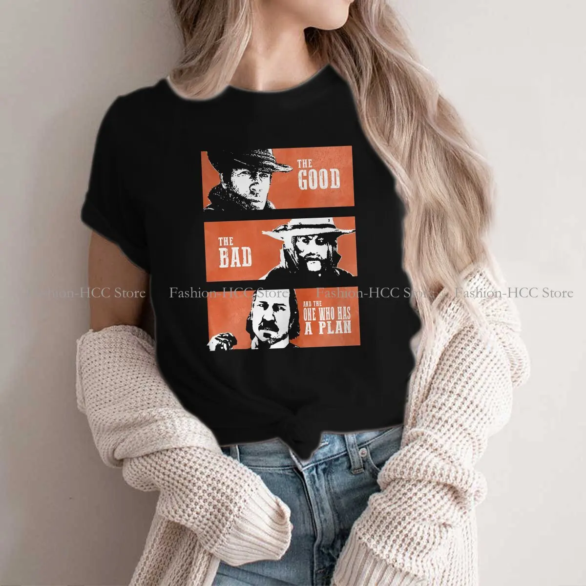 

Red Dead Redemption Polyester TShirt Women The Good The Bad and The One Who Has A Plan Soft Casual Tee T Shirt Novelty