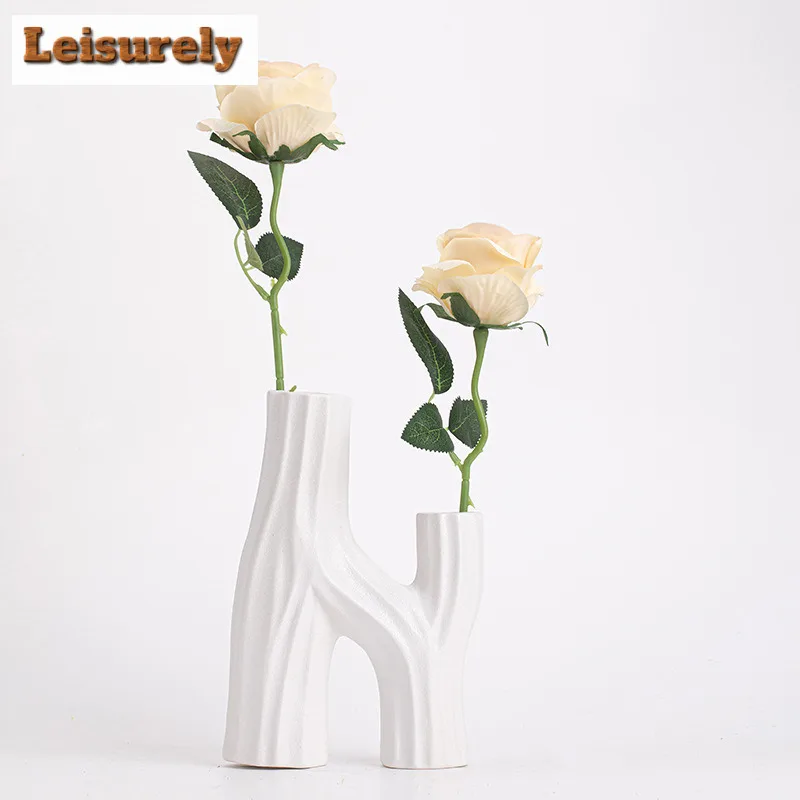 Zen Black Flower Pot Creative Ceramic Vase Dried Vine Simulated Ceramics Flower Insertion Home Dining Wedding Decor Ornament