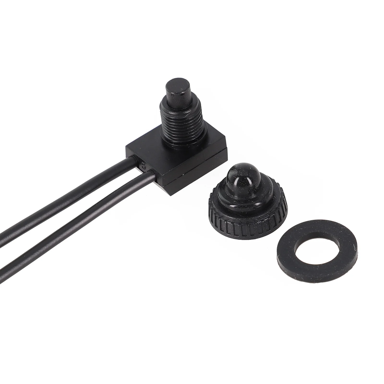 Ein-Aus-Schalter, Drucktastenschalter, rot/schwarz, Gummiabdeckung, robust, wasserdicht, mit Leitungen, Draht, 12 V, 250 V, 3 A, Bakelit-Basis, KP107 – Detail 23