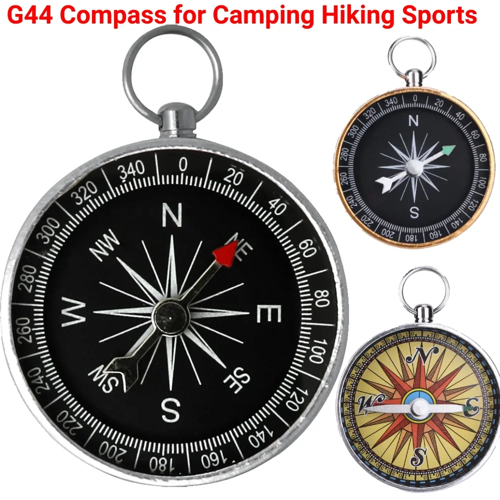 Mini Pocket Compass Portable Outdoor Orientation Navigation Compass Silver for Outdoor Camping Hiking Sports Navigation mini compass navigation compass portable compass survival compass