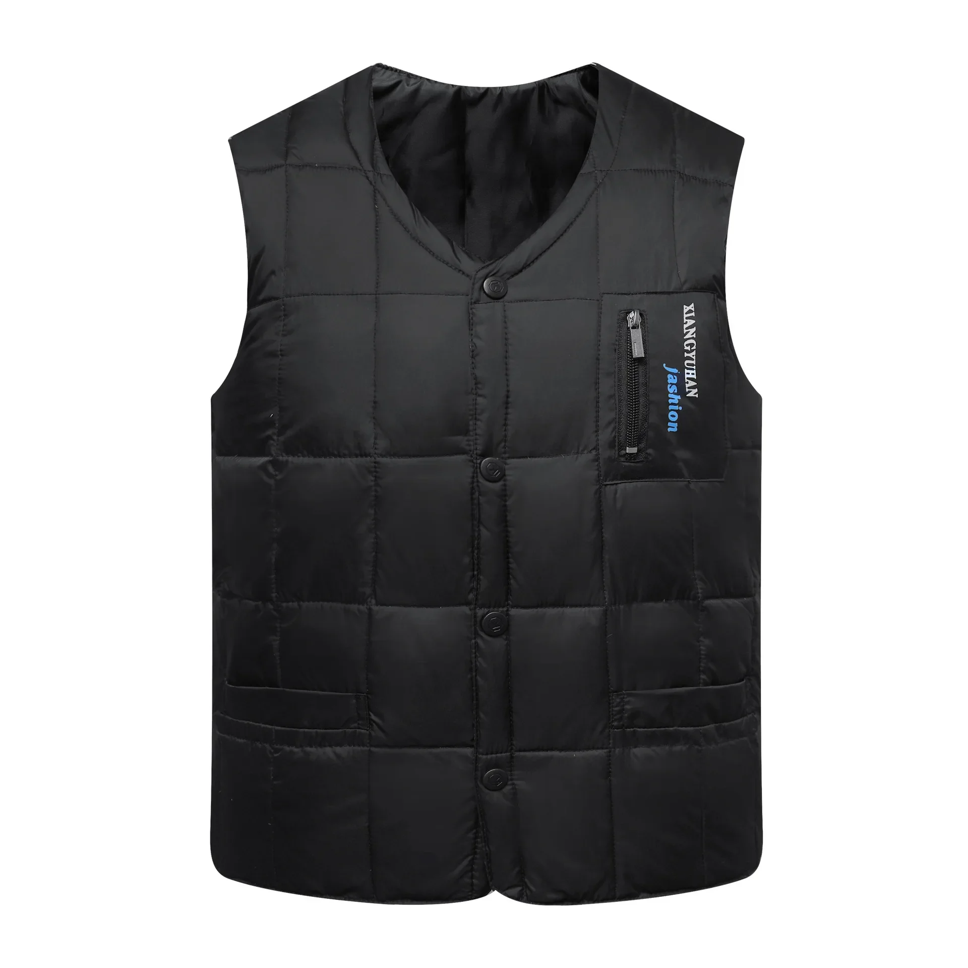 

Men's V-Neck Sleeveless Camisole, Warm Down Vest, Middle Aged and Elderly, New, Winter Wear