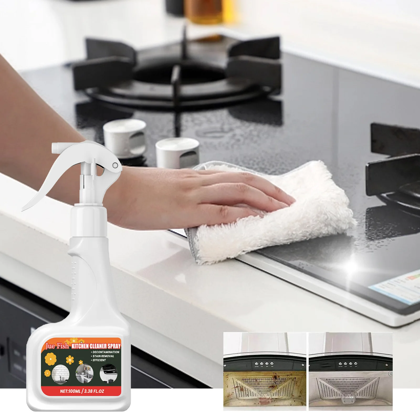 Grease Cleaning Foam Heavy Oil Stain Remover Cooktop Grime Cleaner Grill Oven Dirt Detergent Multifunction Kitchen Cleaner Spray