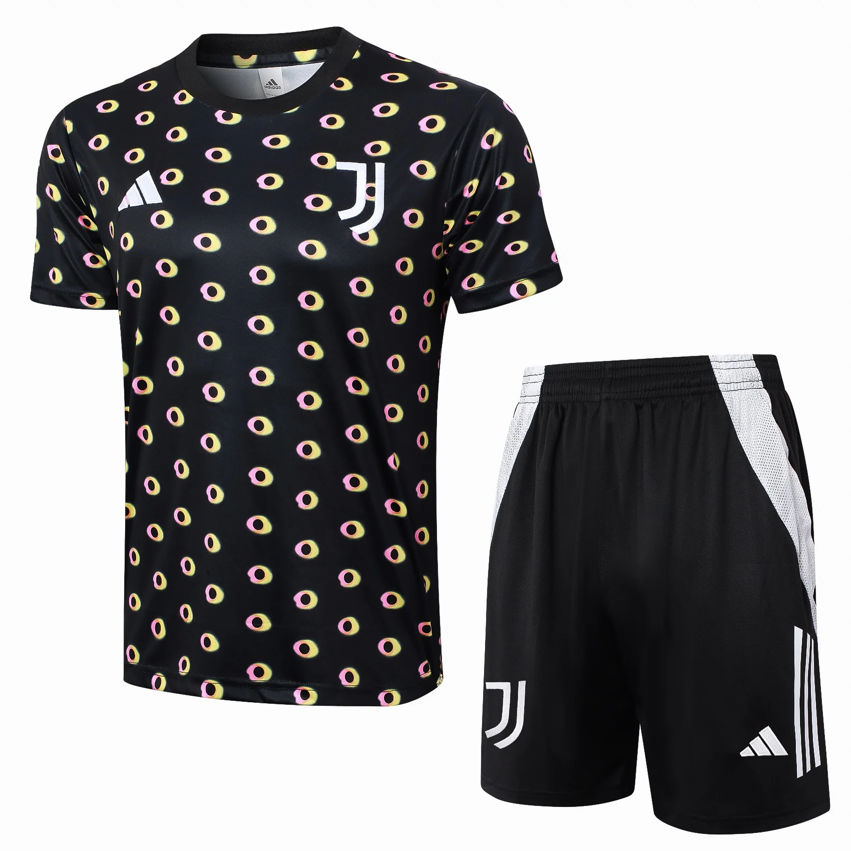 Adidas Soccer Jerseys Men Slim Fit Short-sleeved Above-the-knee Shorts Colorful Comfortable Trendy Training Suit Black