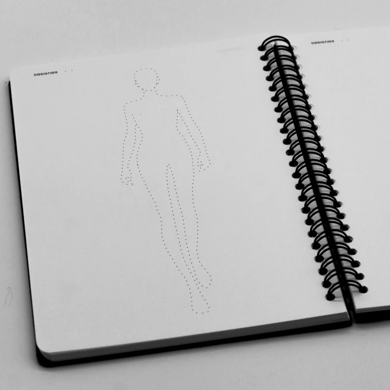 Modelo do Corpo Humano para Mulheres e Homens Caderno de Design de Moda Estilo Esboço Roupas de Renderização Ferramentas de Designer 50 Folhas 120g a4 a5 - Imagem 4