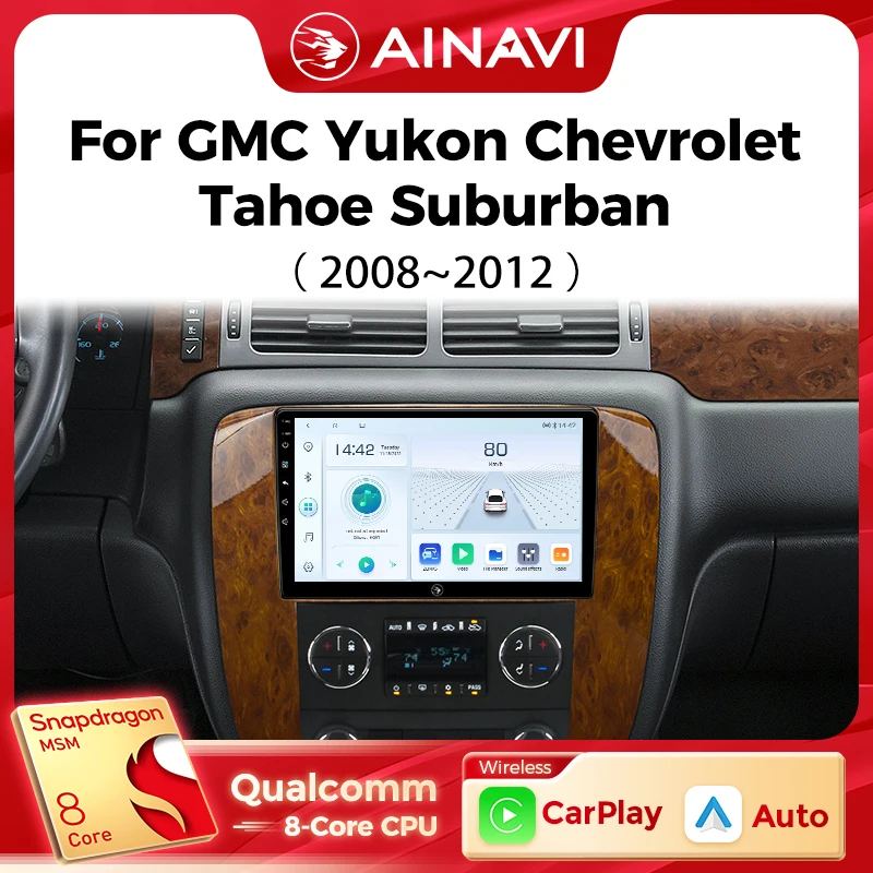 Ainavi Car Multimedia Player For GMC Yukon Chevrolet Tahoe Suburban Wireless Carplay Android Auto 4G Wifi