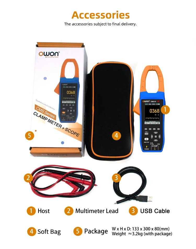 CMS101 3 in 1 1000A AC/DC Clamp Meter+ Oscilloscope Bluetooth Recorder Function