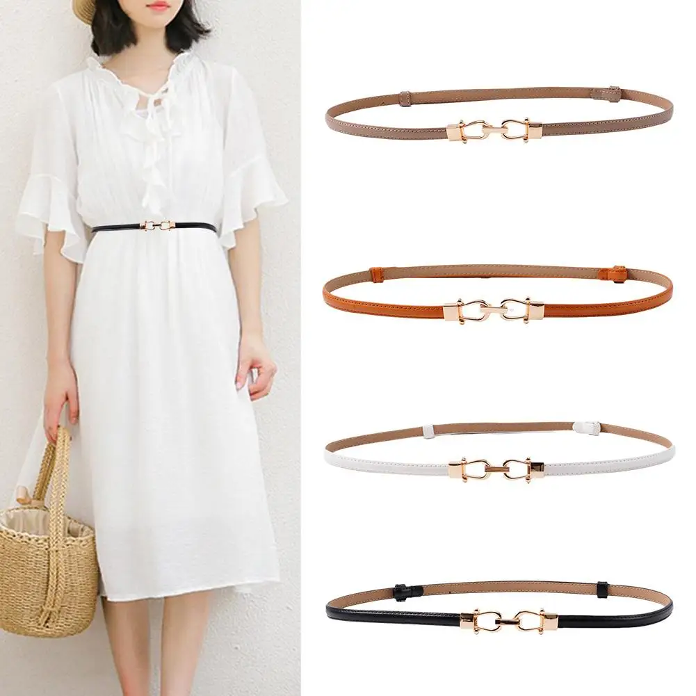 

Ladies Adjustable Skinny Belts Leather Belt For Women Fashion Skinny Coat Dress Waist Belt Metal Hook Waistband U8D1