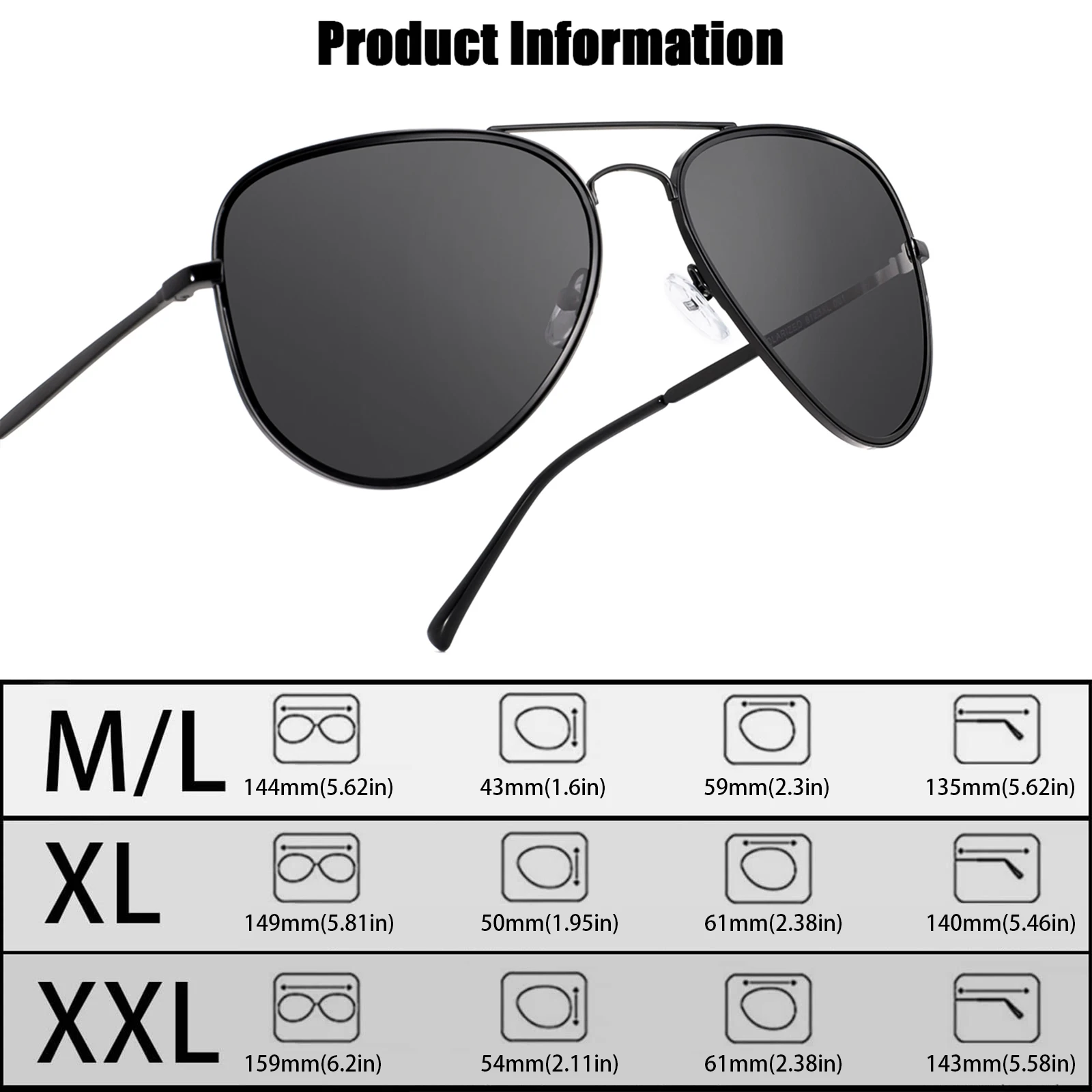 JULI 큰 머리를위한 대형 XXL 편광 선글라스 남자 레트로 빈티지 슈퍼 빅 선글라스 UV 보호 8123