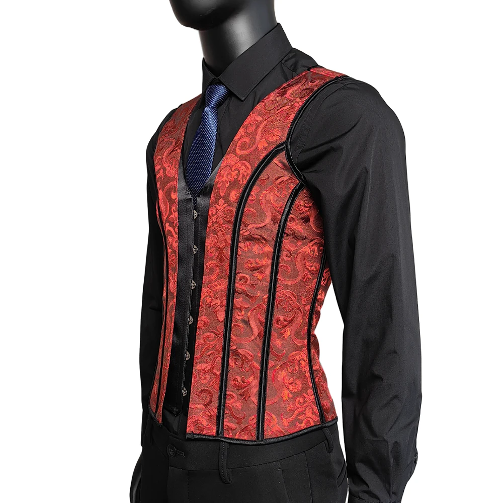 メンズレースアップおなかベスト,メンズコルセットベスト,タイト