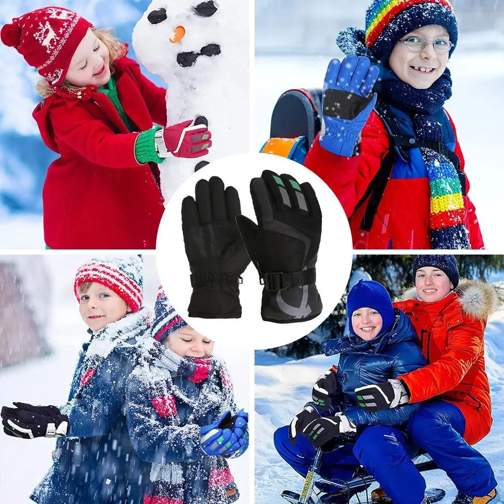 New Children Kids Winter Snow Warm Gloves Boy Girls Ski Snowboard Windproof Waterproof Thicken Keep Warm Winter Must