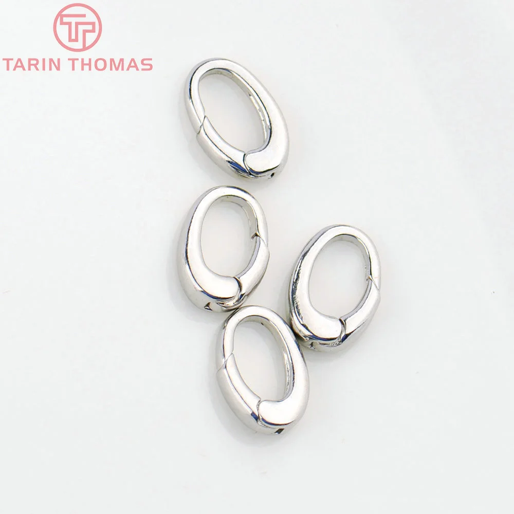 (4713) 4PCS 8x12MM 24K Gold Farbe Messing Oval Karabiner Hohe Qualität DIY Schmuck, der Entdeckungen Großhandel – Detail 10