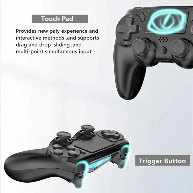 2026Wireless Gamepad with Six Axis Gyros Dual Vibration With Touchpad Game Controller For P5 P4 Game Console Windows PC Joystick