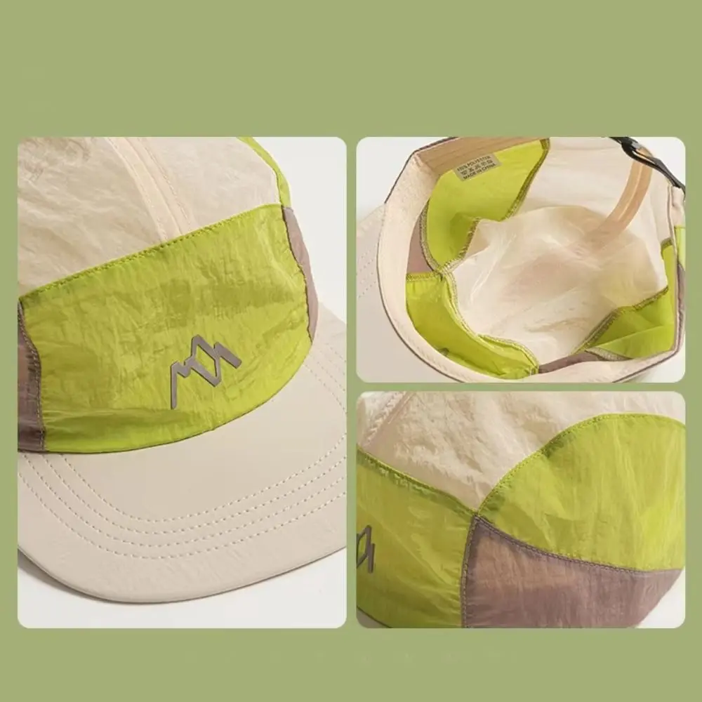 Fashion 5-panel Camping Hats Quick-drying Japanese Style Flat Brim Baseball Cap Thin Adjustable Sunshade Cap Unisex