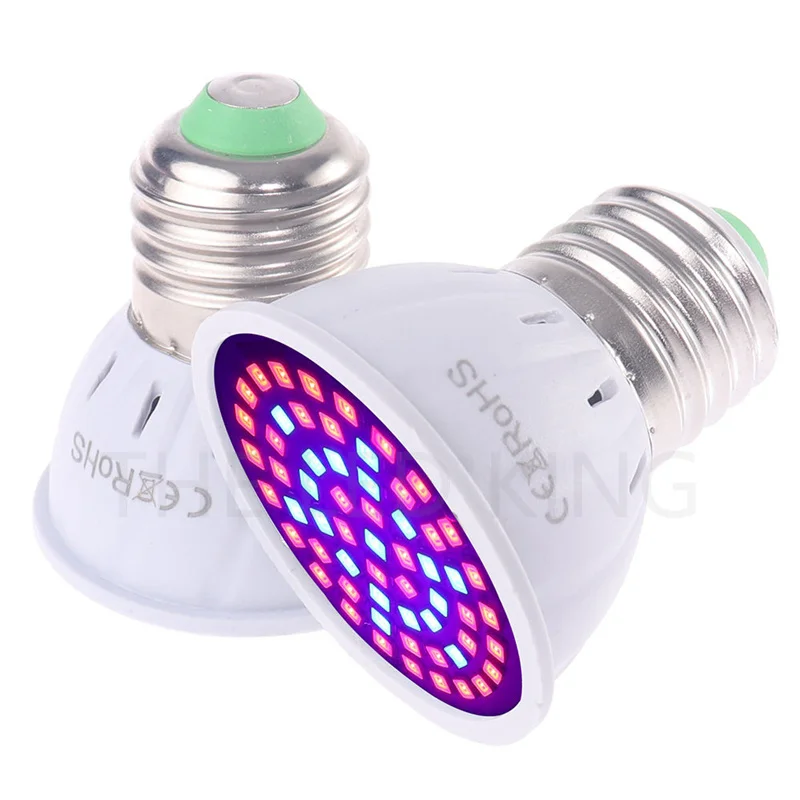 300LED 풀 스펙트럼 E27 220V, 더 빠른 LED 성장 조명 스폿 램프, UV IR 레드 블루, 꽃 식물 수경 재배 전구용, 60 80 200