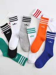 Fashion shamrock socks solid striped Sports shoes skateboard socks striped crew socks cotton socks casual socks pure cotton