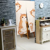 Japanese Noren Curtains Cartoon Cat Kitchen Bathroom Bedroom Entrance Hanging Opaque Partition Blackout Split Short Door Curtain 2