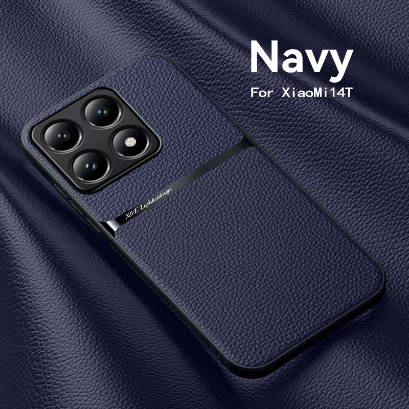 Premium Magnetic Leather Car Holder Case - Silicone Protective Back Cover