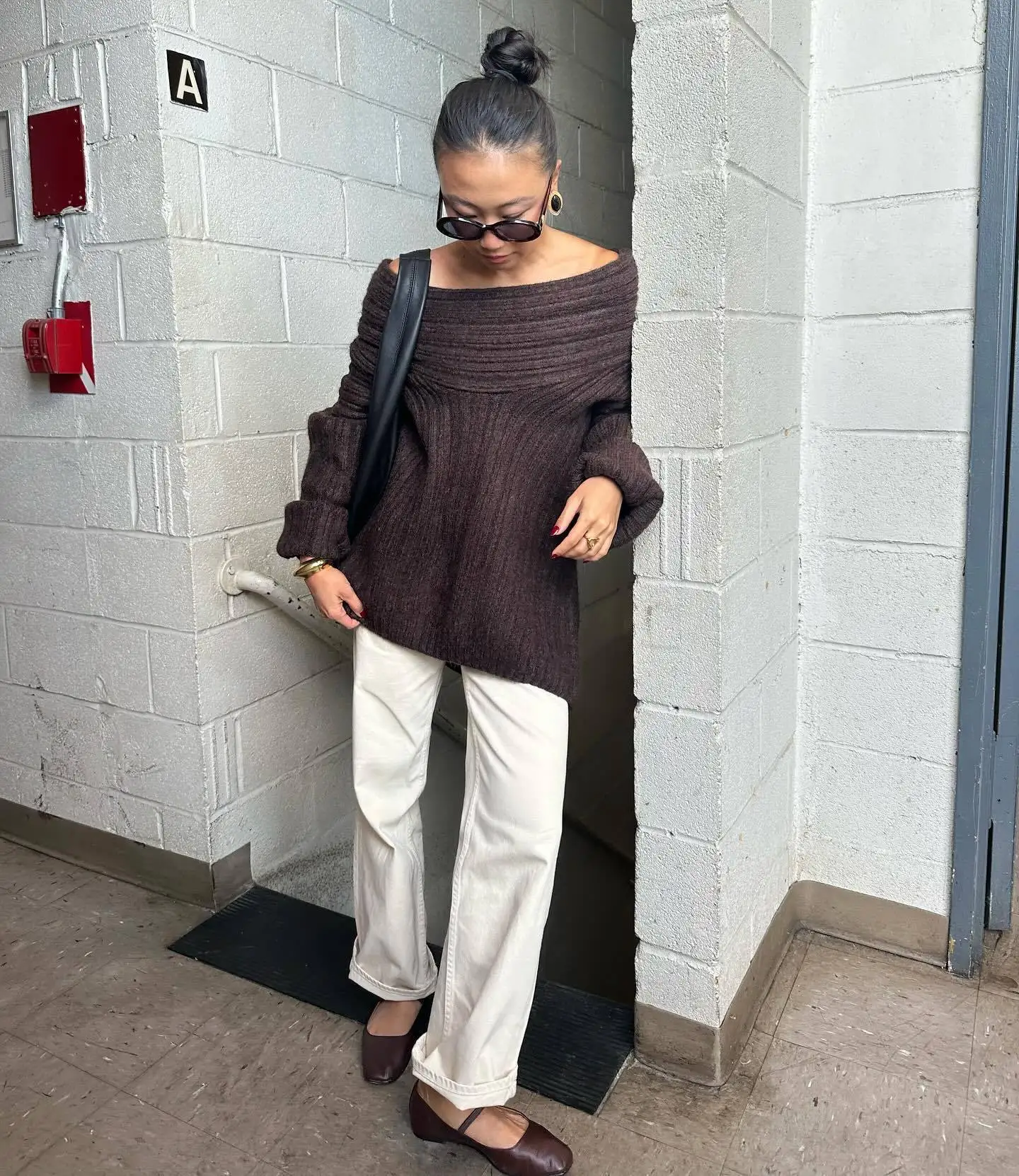 Knit Sweater Pullover For Women Loose Off-Shoulder Ribbed Long Sleeve Fashion Streetwear Knitwear Casual Autumn Sweater