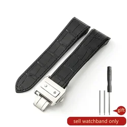 Premium Brown & Black Cowhide Sweatproof Breathable Watchband - 23mm (Black - Steel - Z8)