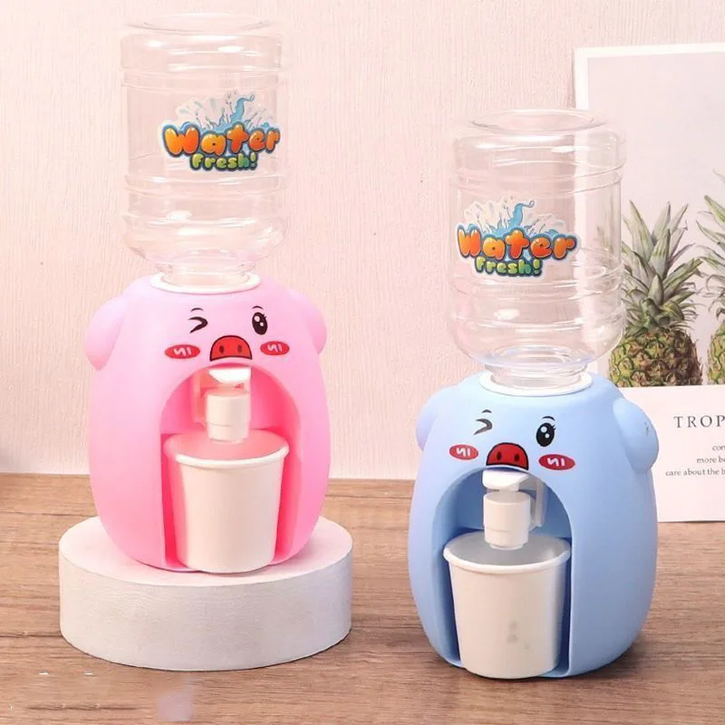 Mini Children Water Dispenser Toy Cute Cartoon Water Juice Milk Drinking Fountain Pretend Play Kitchen Toys for Boys Girls Gift water dispenser pretend kitchen toys kitchen toys