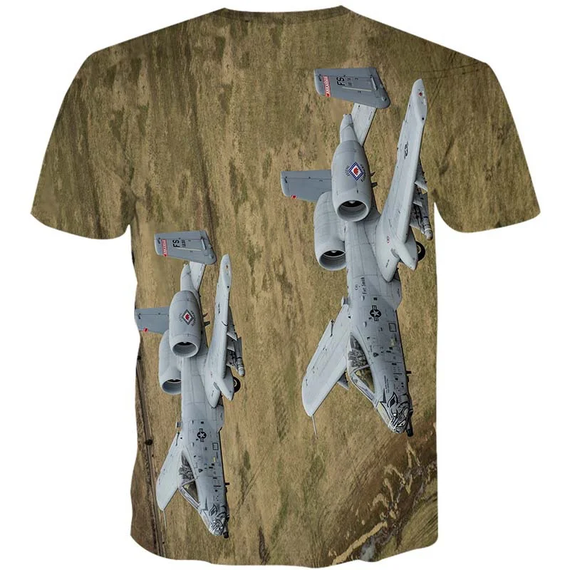 

3D Printed Battleplane Aircraft T-shirt For Men Summer Airplane Fans Tees Casual Sports Fitness Short Sleeves Loose Top T Shirts