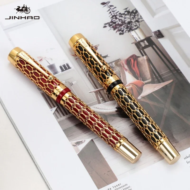 Jinhao 100 만년필, 우아한 송진 할로우 시리즈, EF, F, M 펜촉, 캘리그라피 잉크 펜, 문구류, 학교 사무용품, 고급 펜