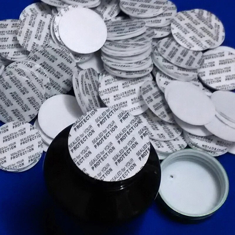 200 Stück selbst klebende 20mm-82mm Schaum drucke mpfindliche Dichtung kappe Futter manipulation sichere Dichtungen Liner für Kosmetik glas Flaschen topf – Detail 8