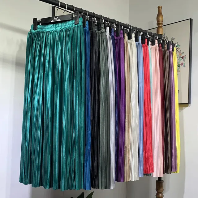 Saia Pregueada Prateada e Dourada