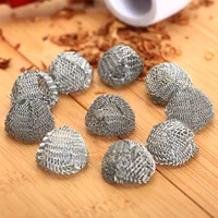 50Pcs 15/16/17/18/19/20mm Tobacco Ball Filter Burn Mesh Ball Hollow Smoke Pipe Metal Promote Combustion Support Net Silver Tool 2