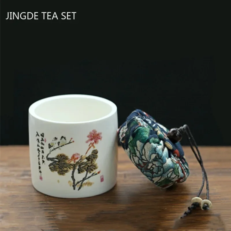 Creativity Ceramics Tea Caddy Tieguanyin Storage Tank Portable Travel Tea Box Sealed Coffee Powder Jar Spice Organizer tea tin box,tea canister
