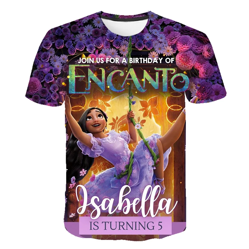 essential t shirt Disney Movie Beautiful Mirabel Princess Encanto Girls Print T-shirt Summer Costume Girl Party Wear Clothing Birthday Tees Baby T-Shirts near me T-Shirts