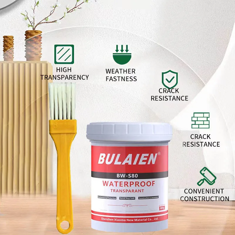 1pc BULAIEN Transparent Waterproof Sealant, 100g, Odorless Quick-Dry, Non-Destructive for Ceramic, Multi-Purpose Leak Repair Pai 2
