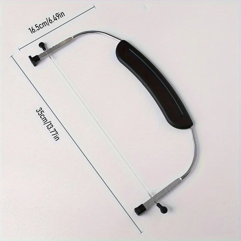 1pc Kitchen DIY Cake Layering Tool With Scale, Cheese Cutting Board Wire Slicer, Adjustable Cake Slicer With Handle