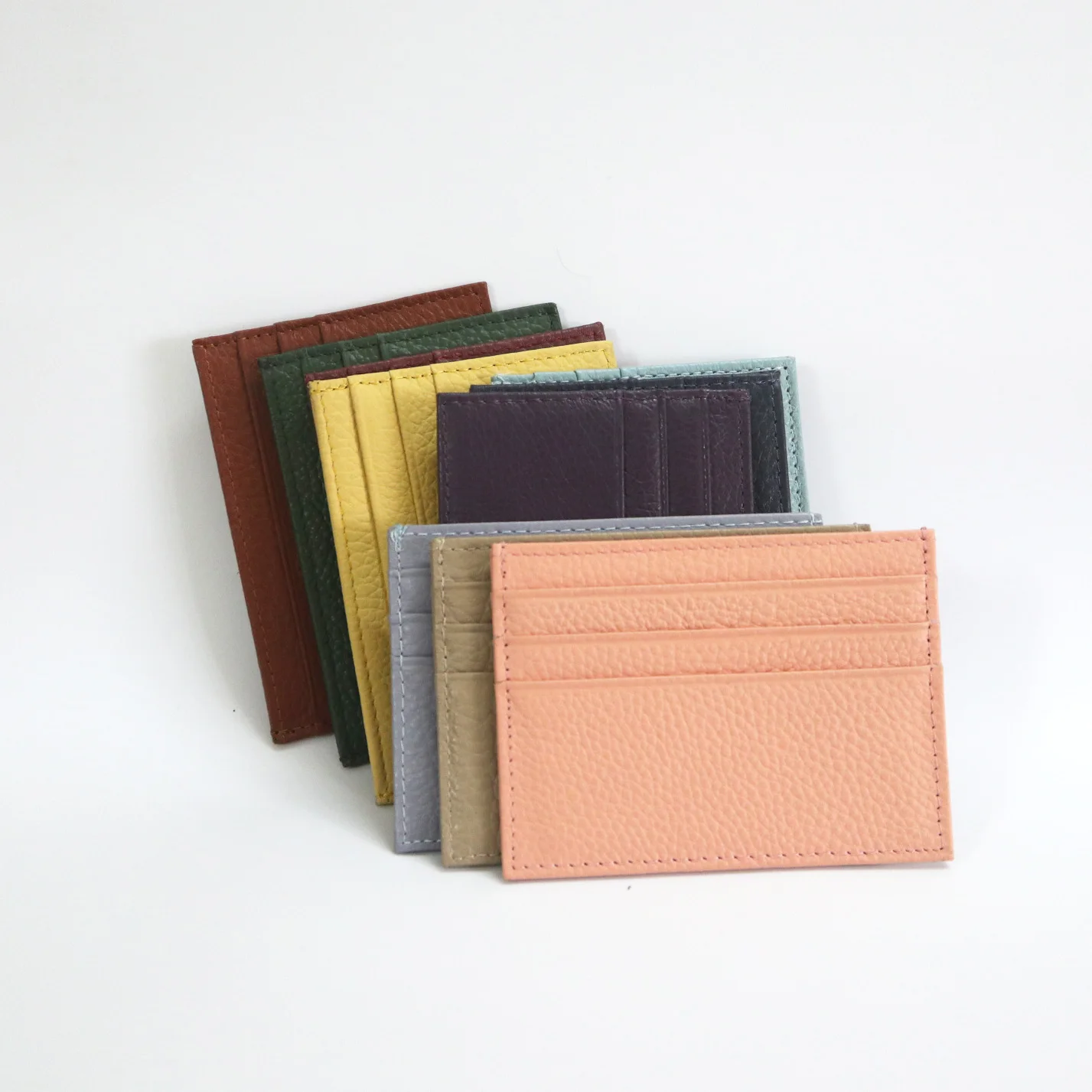 Personalized Genuine Leather Card Holder – Custom Initial Slim Wallet & Monogrammed Name Case