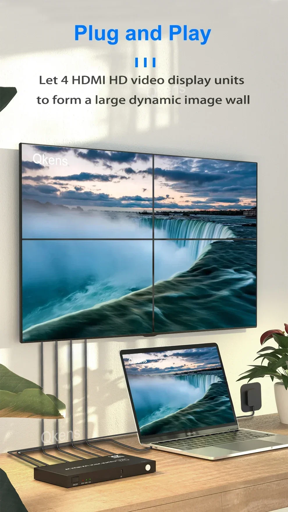4K 2x2 HDMI 비디오월 컨트롤러 1080P VGA 스플라이싱 매트릭스 1x2 1x3 1x4 2x1 3x1 4x1 멀티 스크린 스플라이싱 프로세서 TV 스플라이서