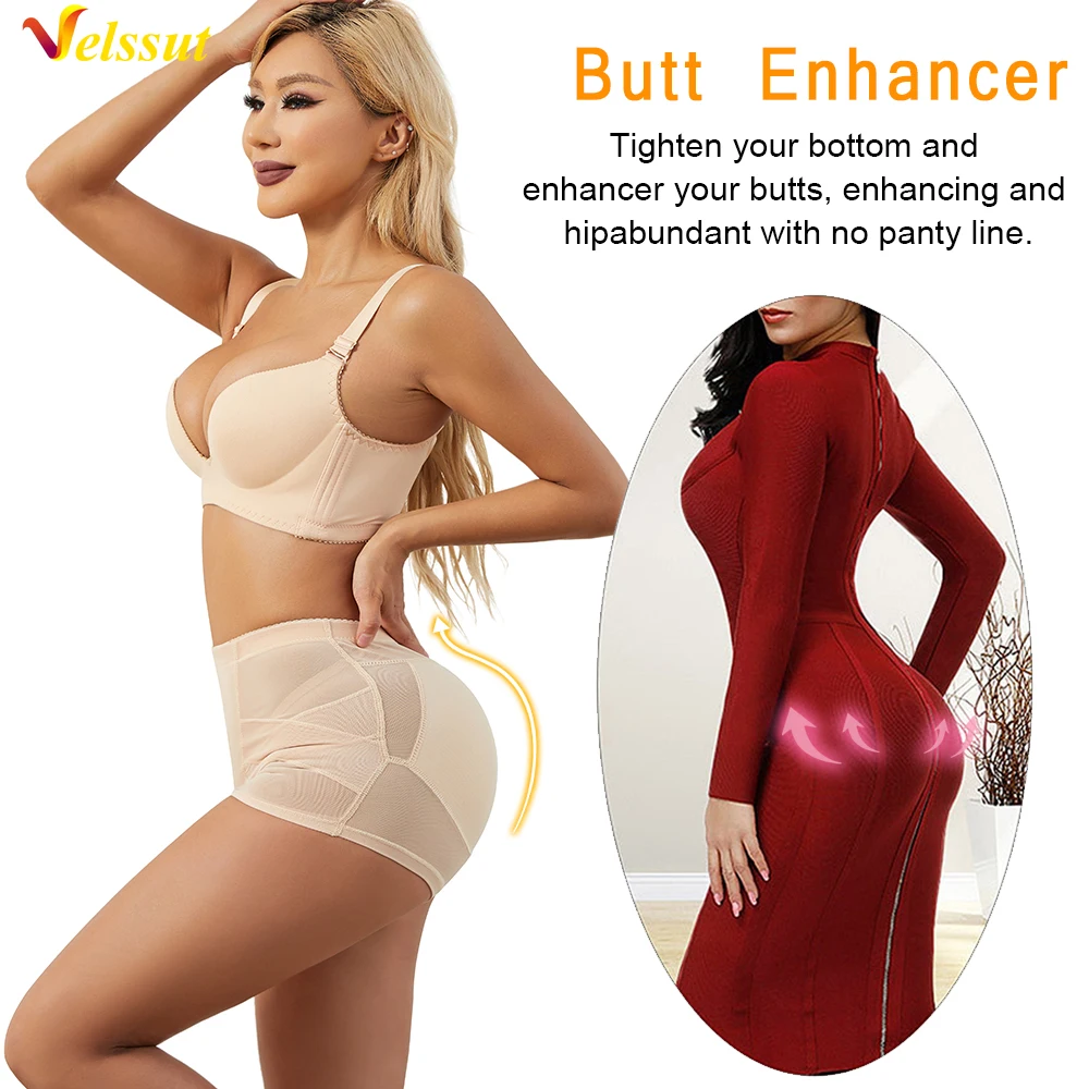 Velssut Butt Lifter Panty for Women Hip Enhancer Push Up Shapewear with Pads Booty Lifting Panties Sexy Seamless Body Shaper